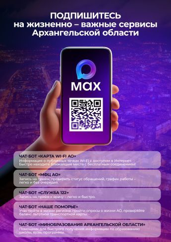Сервисы в MAX Архангельской области